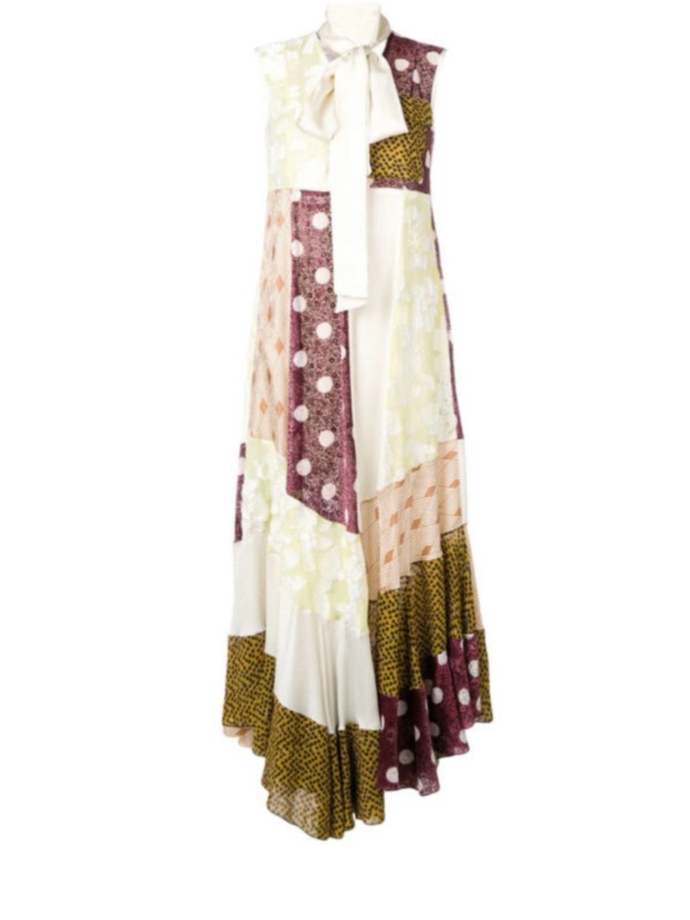 Golden Goose Daisy Satin Velvet Patchwork Maxi Dress Size Small NWOT - Picture 3 of 9